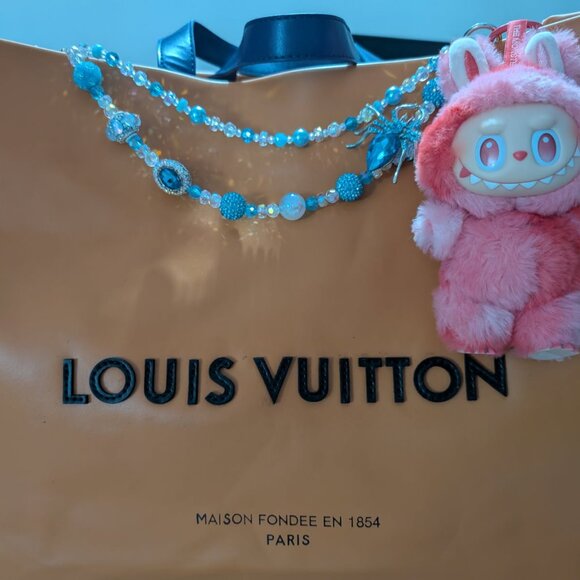 EXTRA LARGE FASHION SHOPPING BAG-PU DESIGNED LIKE DESIGNER SHOPPING TOTE - Picture 1 of 5